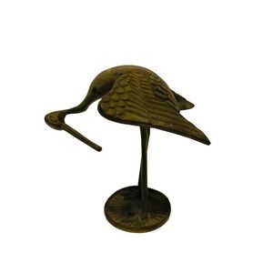 Vintage Brass Bird Crane Heron Stork Figure